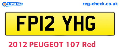 FP12YHG are the vehicle registration plates.