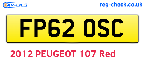 FP62OSC are the vehicle registration plates.