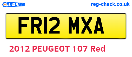 FR12MXA are the vehicle registration plates.