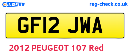 GF12JWA are the vehicle registration plates.