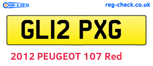GL12PXG are the vehicle registration plates.