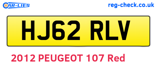 HJ62RLV are the vehicle registration plates.