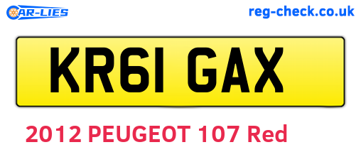 KR61GAX are the vehicle registration plates.