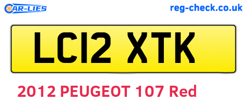 LC12XTK are the vehicle registration plates.