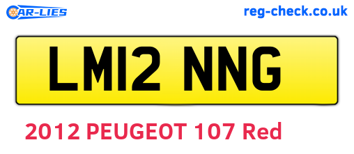 LM12NNG are the vehicle registration plates.