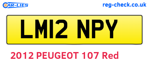 LM12NPY are the vehicle registration plates.