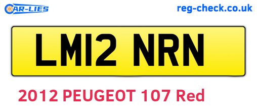 LM12NRN are the vehicle registration plates.