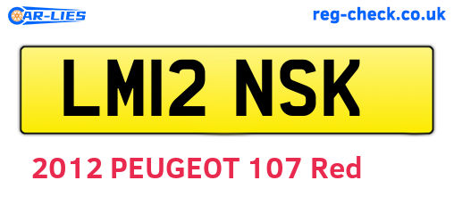 LM12NSK are the vehicle registration plates.