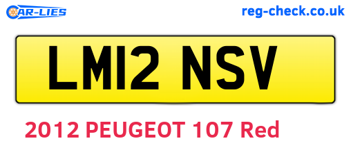 LM12NSV are the vehicle registration plates.