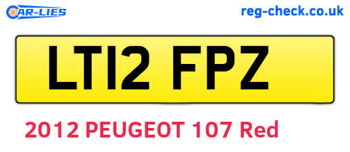 LT12FPZ are the vehicle registration plates.