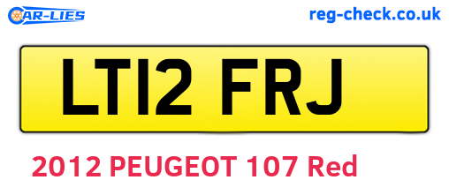 LT12FRJ are the vehicle registration plates.