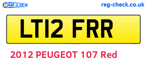 LT12FRR are the vehicle registration plates.