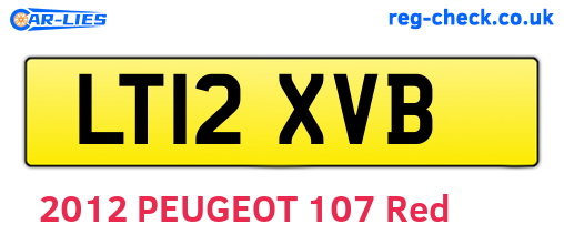 LT12XVB are the vehicle registration plates.
