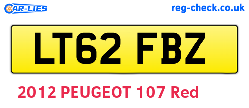 LT62FBZ are the vehicle registration plates.