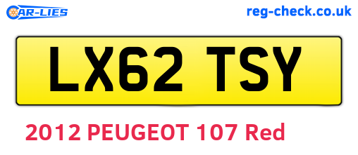 LX62TSY are the vehicle registration plates.