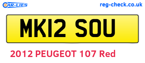 MK12SOU are the vehicle registration plates.