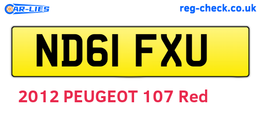 ND61FXU are the vehicle registration plates.