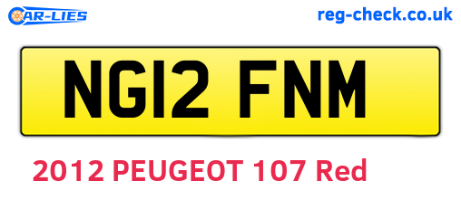 NG12FNM are the vehicle registration plates.