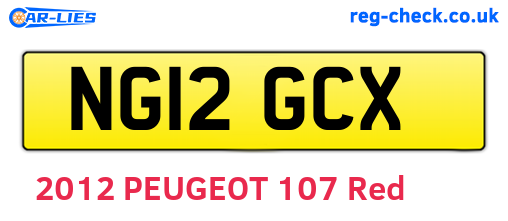 NG12GCX are the vehicle registration plates.