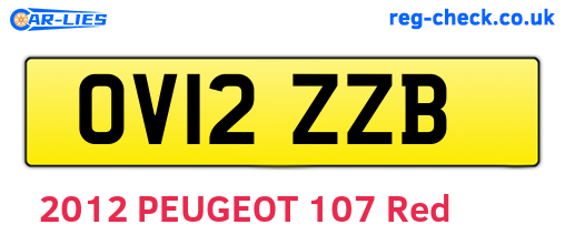 OV12ZZB are the vehicle registration plates.