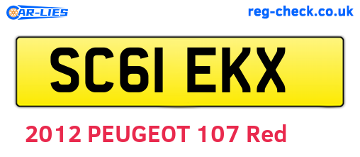 SC61EKX are the vehicle registration plates.