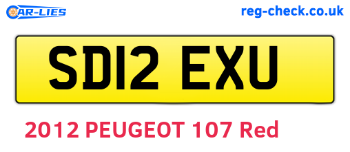 SD12EXU are the vehicle registration plates.