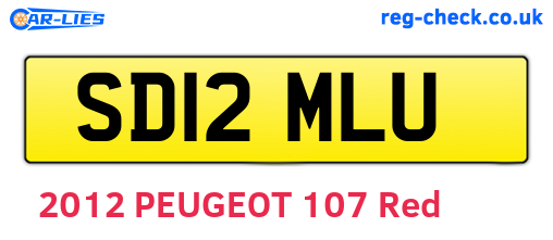 SD12MLU are the vehicle registration plates.