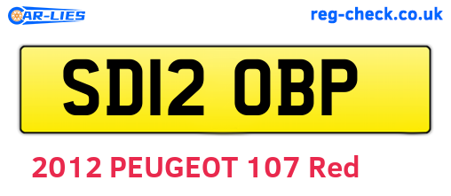 SD12OBP are the vehicle registration plates.