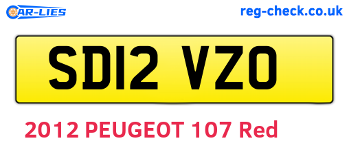 SD12VZO are the vehicle registration plates.