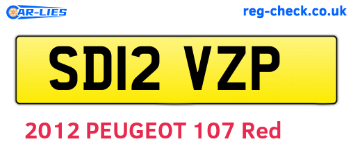 SD12VZP are the vehicle registration plates.