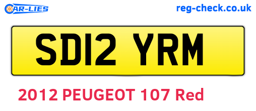 SD12YRM are the vehicle registration plates.