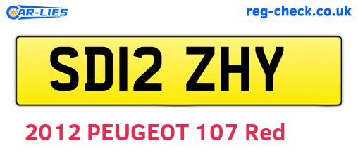 SD12ZHY are the vehicle registration plates.