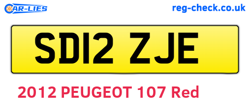 SD12ZJE are the vehicle registration plates.