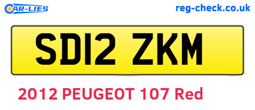 SD12ZKM are the vehicle registration plates.