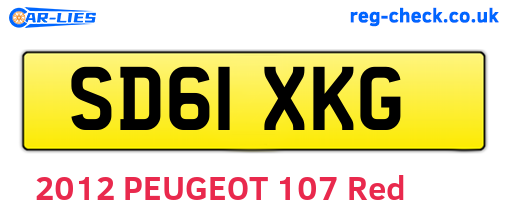 SD61XKG are the vehicle registration plates.