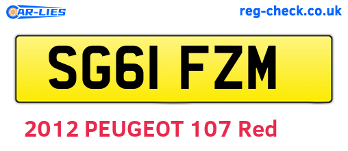 SG61FZM are the vehicle registration plates.