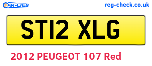 ST12XLG are the vehicle registration plates.