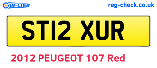ST12XUR are the vehicle registration plates.