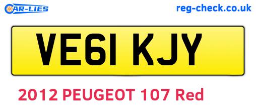 VE61KJY are the vehicle registration plates.
