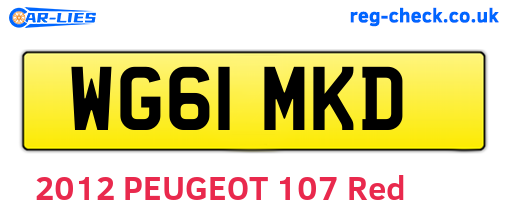 WG61MKD are the vehicle registration plates.