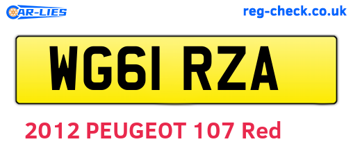 WG61RZA are the vehicle registration plates.