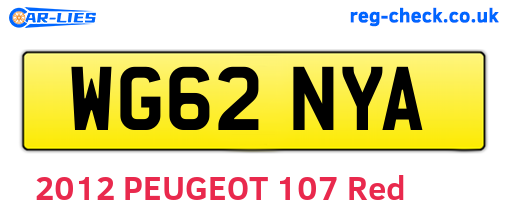 WG62NYA are the vehicle registration plates.