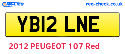 YB12LNE are the vehicle registration plates.
