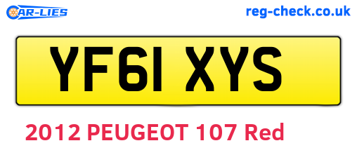 YF61XYS are the vehicle registration plates.