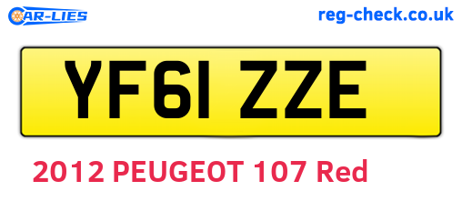 YF61ZZE are the vehicle registration plates.