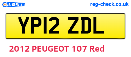 YP12ZDL are the vehicle registration plates.