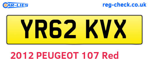 YR62KVX are the vehicle registration plates.