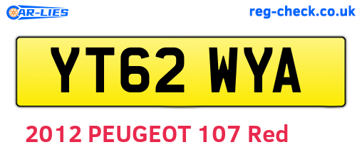 YT62WYA are the vehicle registration plates.