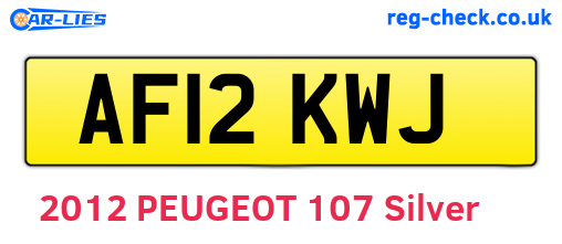 AF12KWJ are the vehicle registration plates.