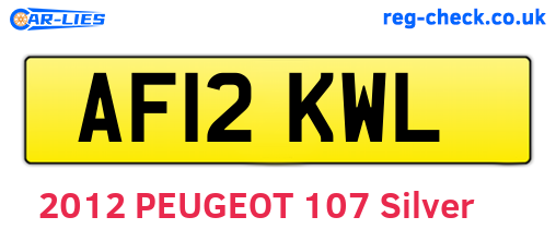 AF12KWL are the vehicle registration plates.